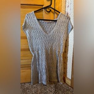 Moth XS Hooded Open-Knit Sweater Tunic